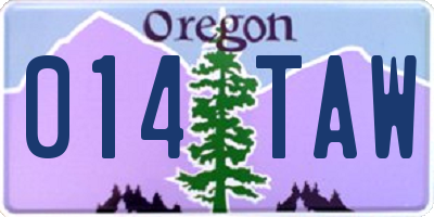 OR license plate 014TAW