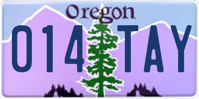 OR license plate 014TAY