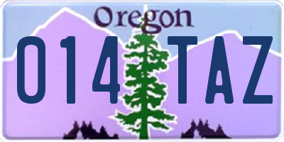 OR license plate 014TAZ