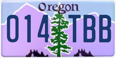 OR license plate 014TBB