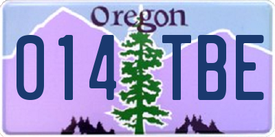OR license plate 014TBE