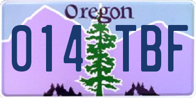 OR license plate 014TBF