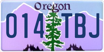 OR license plate 014TBJ