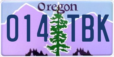 OR license plate 014TBK