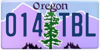 OR license plate 014TBL