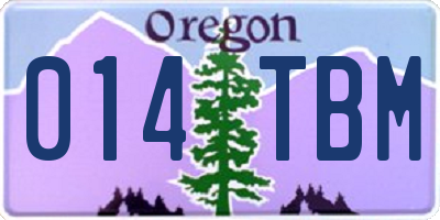 OR license plate 014TBM