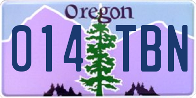 OR license plate 014TBN
