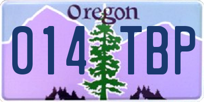 OR license plate 014TBP
