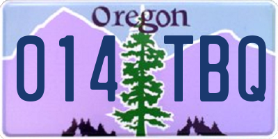 OR license plate 014TBQ