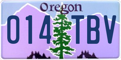 OR license plate 014TBV