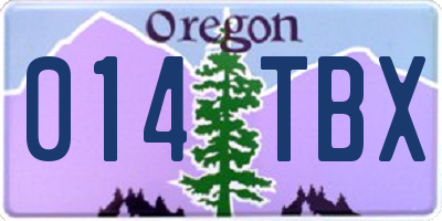 OR license plate 014TBX