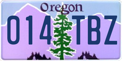OR license plate 014TBZ