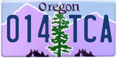 OR license plate 014TCA