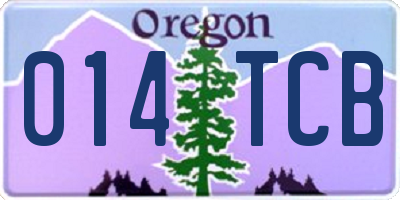 OR license plate 014TCB