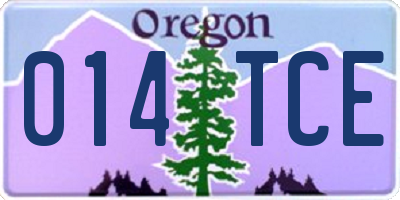 OR license plate 014TCE