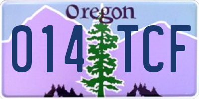 OR license plate 014TCF