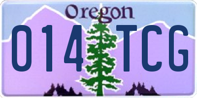 OR license plate 014TCG