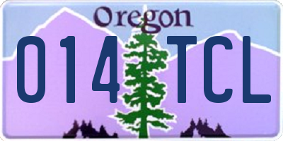 OR license plate 014TCL
