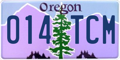 OR license plate 014TCM