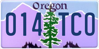 OR license plate 014TCO