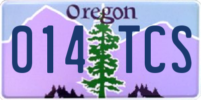 OR license plate 014TCS