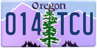 OR license plate 014TCU