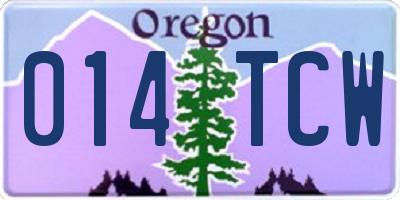 OR license plate 014TCW