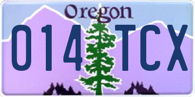 OR license plate 014TCX
