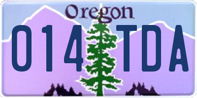 OR license plate 014TDA