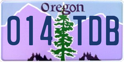 OR license plate 014TDB