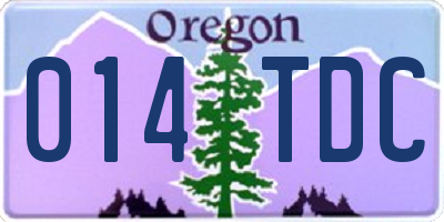 OR license plate 014TDC