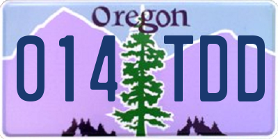 OR license plate 014TDD