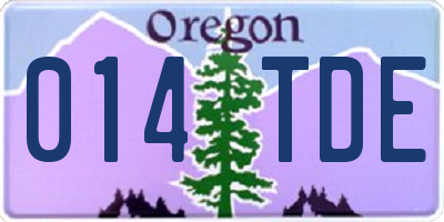 OR license plate 014TDE