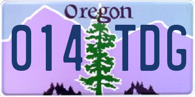 OR license plate 014TDG