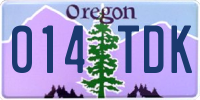 OR license plate 014TDK