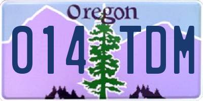OR license plate 014TDM