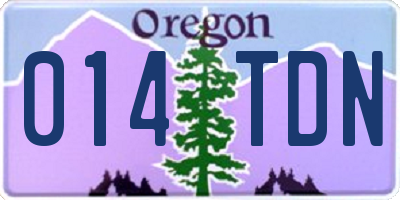 OR license plate 014TDN