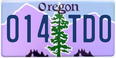 OR license plate 014TDO