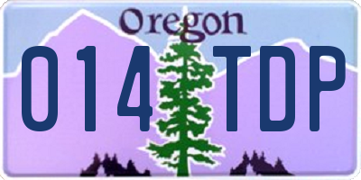 OR license plate 014TDP