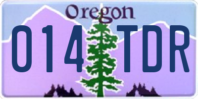 OR license plate 014TDR