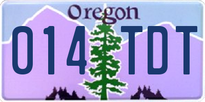 OR license plate 014TDT