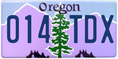 OR license plate 014TDX