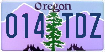 OR license plate 014TDZ