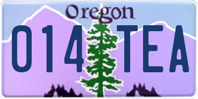 OR license plate 014TEA