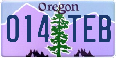 OR license plate 014TEB
