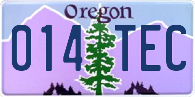 OR license plate 014TEC