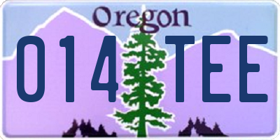 OR license plate 014TEE