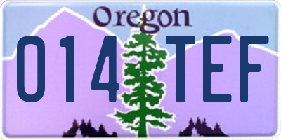 OR license plate 014TEF
