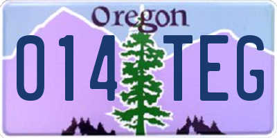 OR license plate 014TEG