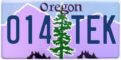 OR license plate 014TEK